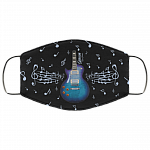 Gibson Les Paul Washable Reusable Custom - Printed Cloth Face Mask Cover - Gibson Guitar Mask, Black, Cloth Face Cover – Medium/Large
