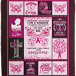 I Am Strong I Am Amazing I Am A Warrior Fleece Blanket - Premium Sherpa Blanket - Woven Blanket - Breast Cancer Warrior Blanket, White, Cozy Plush Fleece Blanket - 50x60