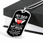 My Dad My Hero My Guardian Angel He Watches Over My Back Dog Tag Pendant Necklace - Dog Tag (Silver) My Dad My Hero My Guardian Angel He Watches Over My Back Dog Tag Pendant Necklace - Dog Tag (Silver)