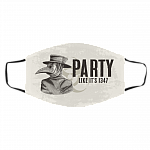 Party Like It's 1347 Washable Reusable Custom - Printed Cloth Face Mask Cover, White, Cloth Face Cover – Medium/Large
