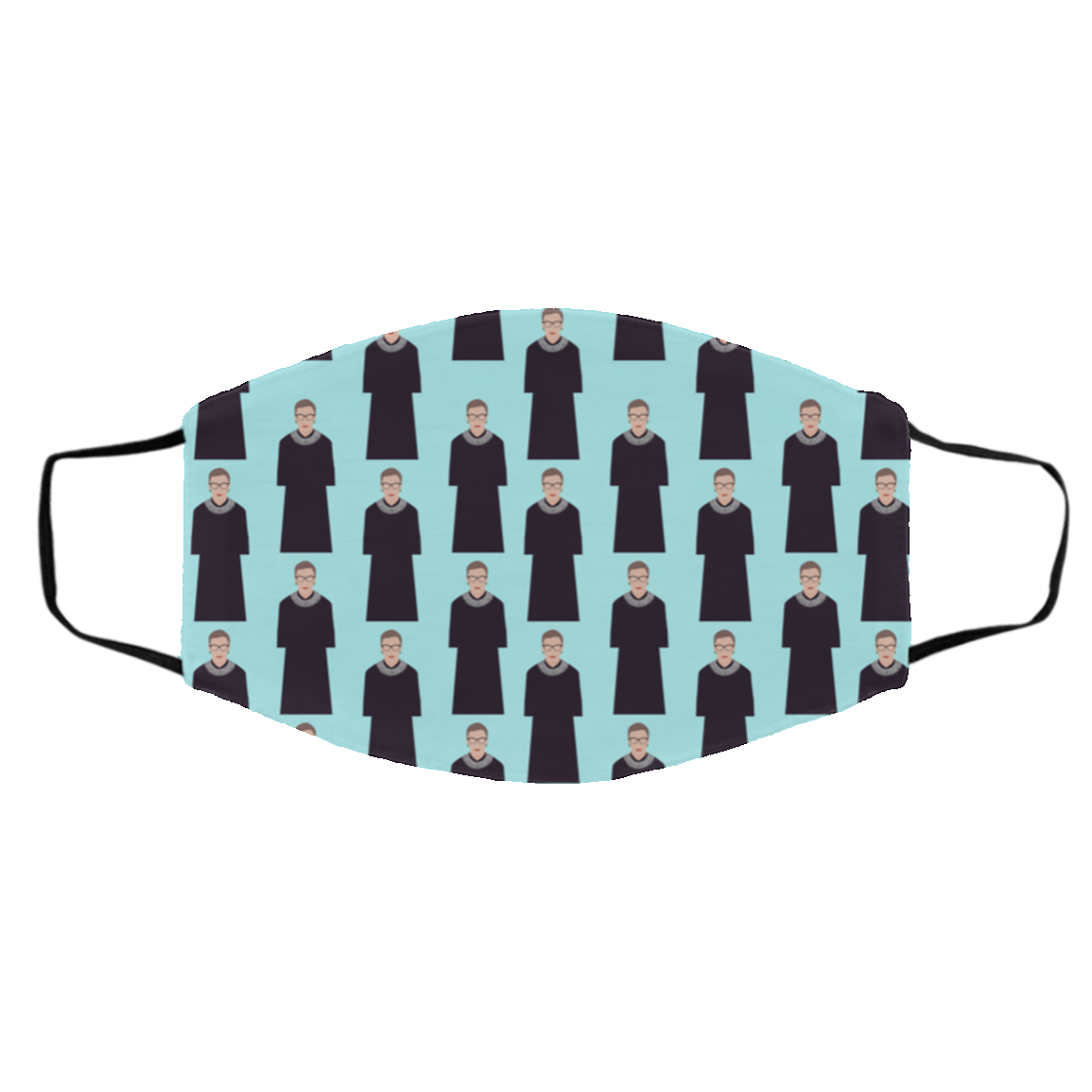 Notorious RBG - Ruth Bader Ginsburg Washable Reusable Custom - Printed Cloth Face Mask Cover, White, Cloth Face Cover – Medium/Large