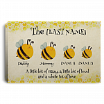 Personalized Bee Family Funny Gift Framed Canvas Prints - Unframed Poster, White, 0.75'' Framed Canvas Personalized Bee Family Funny Gift Framed Canvas Prints - Unframed Poster, White, 0.75'' Framed Canvas