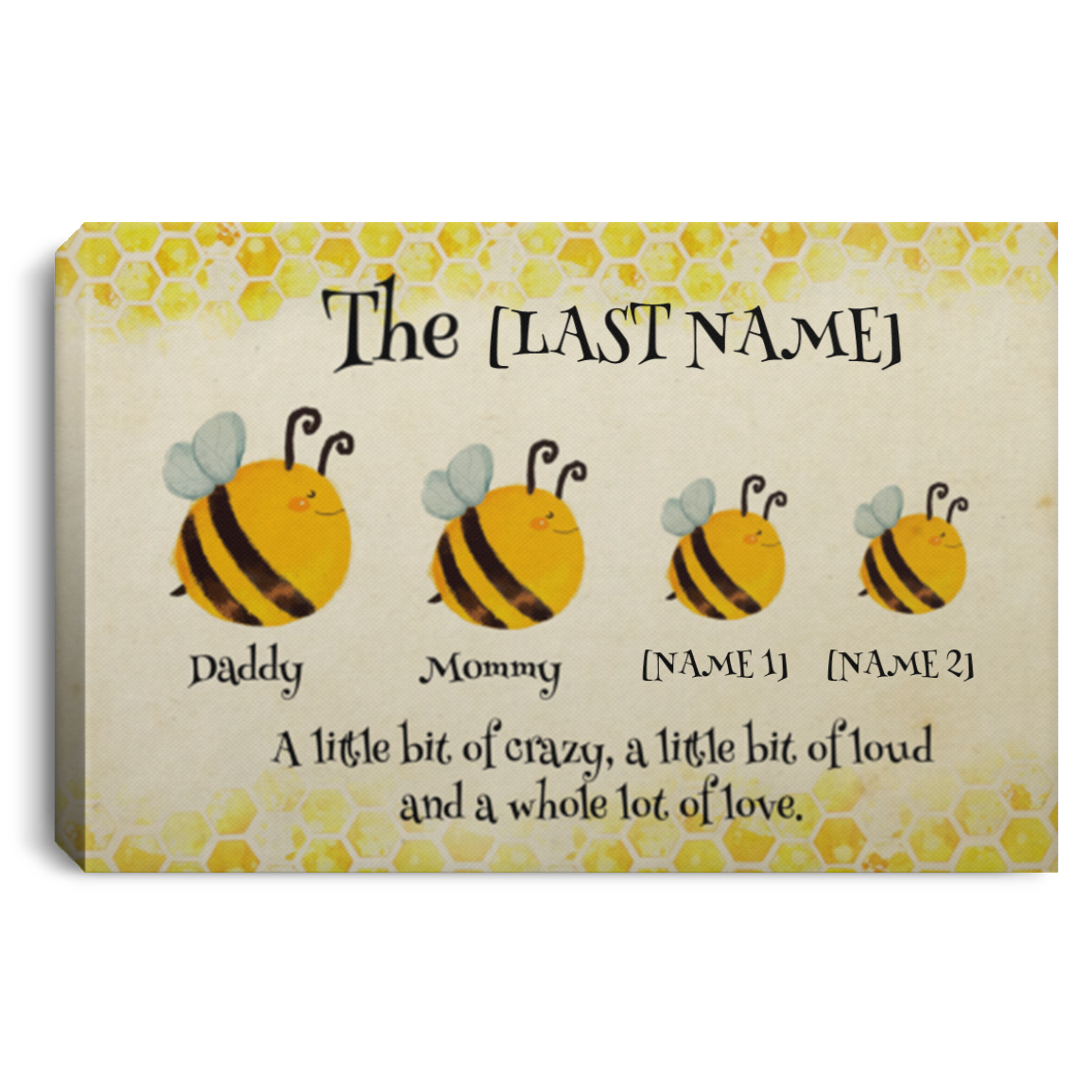 Personalized Bee Family Funny Gift Framed Canvas Prints - Unframed Poster, White, 0.75'' Framed Canvas Personalized Bee Family Funny Gift Framed Canvas Prints - Unframed Poster, White, 0.75'' Framed Canvas