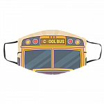 Cool Bus - School Bus Washable Reusable Custom Printed Cloth Face Mask Cover, White, Cloth Face Cover – Medium/Large Cool Bus - School Bus Washable Reusable Custom Printed Cloth Face Mask Cover, White, Cloth Face Cover – Medium/Large