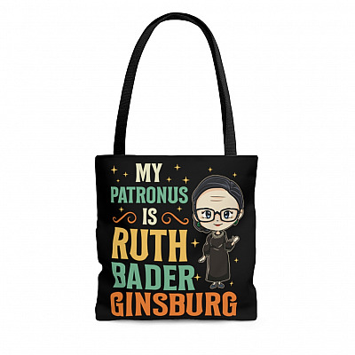My Patronus Is Ruth Bader Ginsburg Cute Kawaii Chibi All Over Print Tote Bag - Shoulder Bag - Notorious Feminist RBG