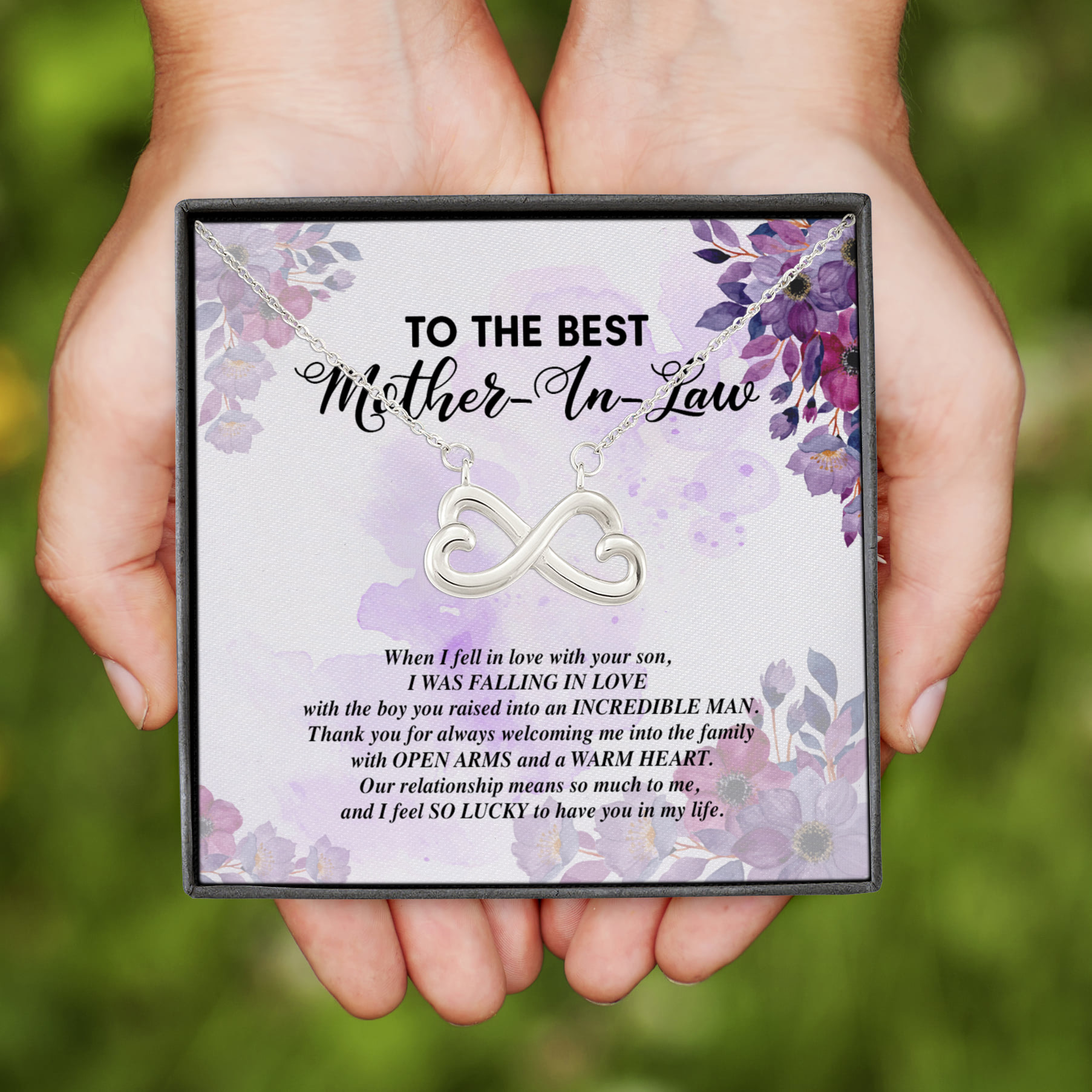 4LV. With Your Son(4) Infinity Heart Necklace (Silver)