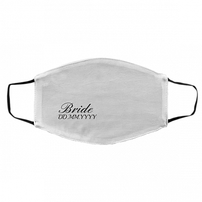 Personalized Wedding Face Mask - Bride and Groom Costume Printed Face Mask - Face Mask For Bride, White, Cloth Face Cover – Medium/Large