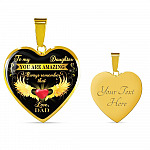 Dad To My Daughter You Are Amazing Always Remember That Heart Pendant Necklace - Father Daughter Necklace - Heart Luxury Necklace (Gold Plated)