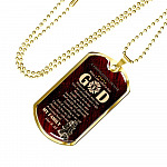 Firefighter's Prayer Dog Tag Pendant Necklace - Fire Rescue Fireman Necklace - Dog Tag (Gold Plated)