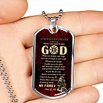 Firefighter's Prayer Dog Tag Pendant Necklace - Fire Rescue Fireman Necklace - Dog Tag (Silver)