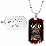 Firefighter's Prayer Dog Tag Pendant Necklace - Fire Rescue Fireman Necklace - Dog Tag (Silver)