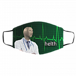 Helth Meme Man Doctor Washable Reusable Custom – Printed Cloth Face Mask Cover - Funny Meme Face Mask, White, Cloth Face Cover – Medium/Large