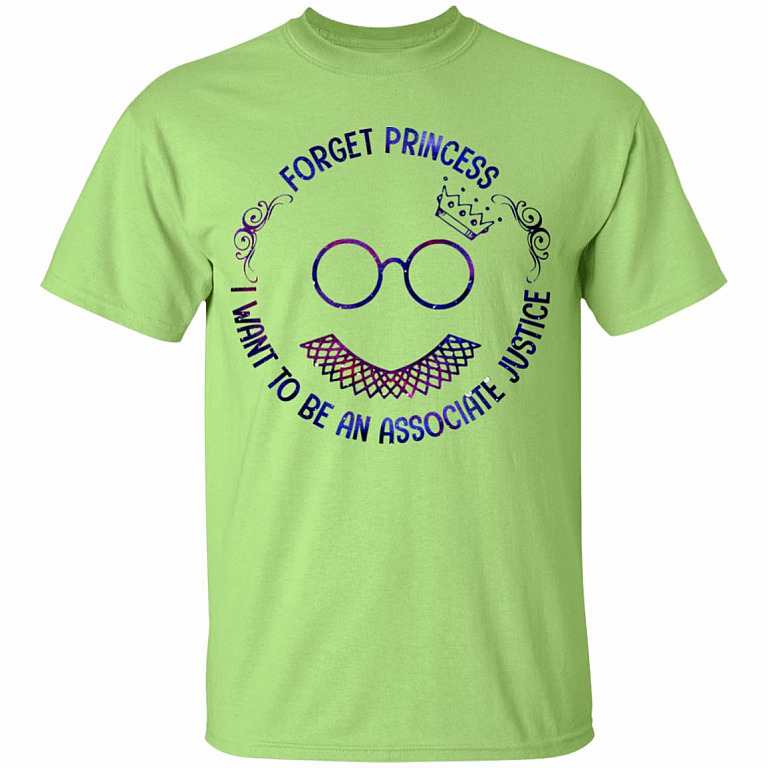 Forget Princess I Want To Be An Associate Justice Feminism RBG Collar T-Shirt For Kids - RBG Youth Tee, Mint Green, Youth T-Shirt
