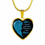 God Has You In His Arms I Have You In My Heart Heart Pendant Necklace - Loss of Loved One Necklace - Heart Luxury Necklace (Gold Plated)