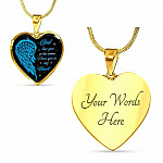 God Has You In His Arms I Have You In My Heart Heart Pendant Necklace - Loss of Loved One Necklace - Heart Luxury Necklace (Gold Plated)
