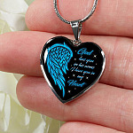 God Has You In His Arms I Have You In My Heart Heart Pendant Necklace - Loss of Loved One Necklace - Heart Luxury Necklace (Silver)