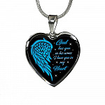 God Has You In His Arms I Have You In My Heart Heart Pendant Necklace - Loss of Loved One Necklace - Heart Luxury Necklace (Silver)