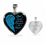 God Has You In His Arms I Have You In My Heart Heart Pendant Necklace - Loss of Loved One Necklace - Heart Luxury Necklace (Silver)