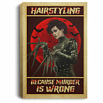 Hairstyling Because Murder Is Wrong Halloween Edward Wrapped Framed Canvas Prints - Unframed Poster, White, 0.75'' Framed Canvas