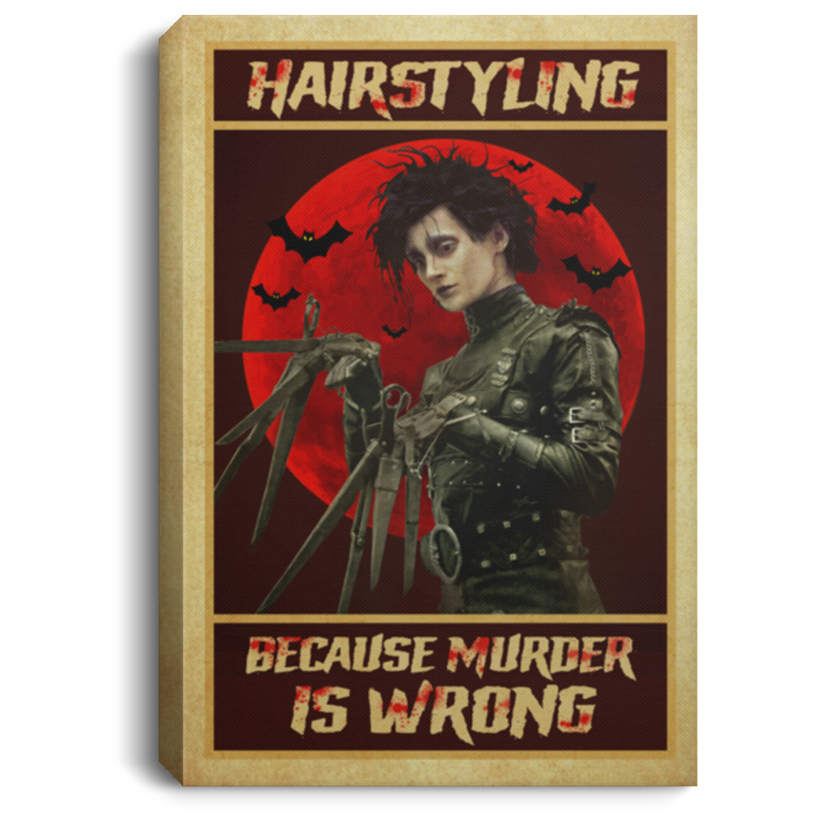 Hairstyling Because Murder Is Wrong Halloween Edward Wrapped Framed Canvas Prints - Unframed Poster, White, 0.75'' Framed Canvas Hairstyling Because Murder Is Wrong Halloween Edward Wrapped Framed Canvas Prints - Unframed Poster, White, 0.75'' Framed Canvas
