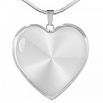 Custom Image Family and Your Love Heart Pendant Necklace - Heart Luxury Necklace (Silver)