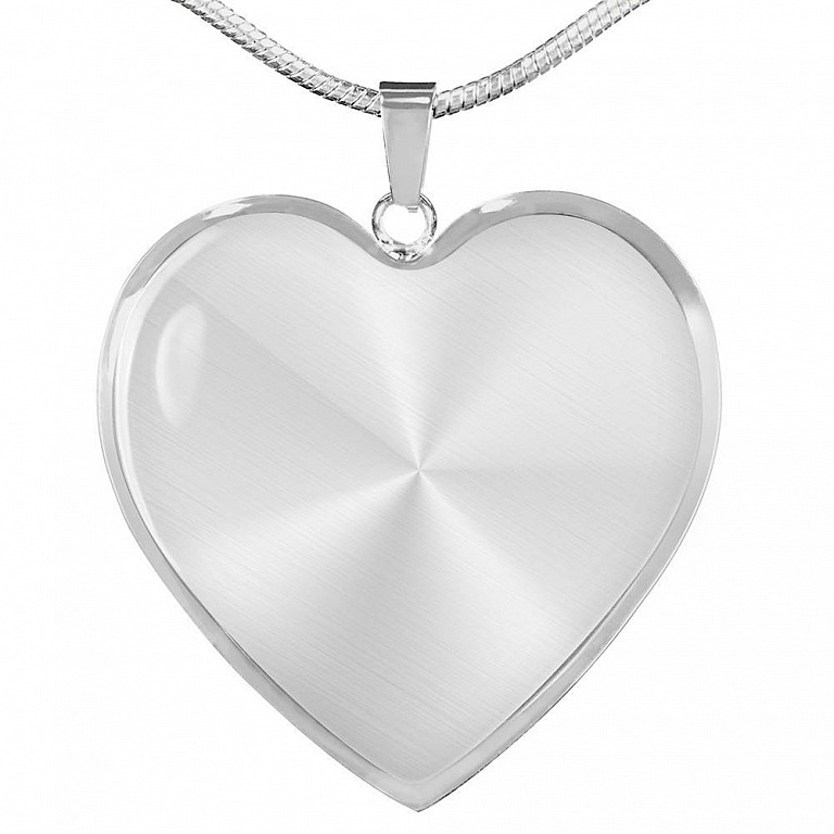 Custom Image Family and Your Love Heart Pendant Necklace - Heart Luxury Necklace (Silver)