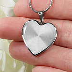 Custom Image Family and Your Love Heart Pendant Necklace - Heart Luxury Necklace (Silver)