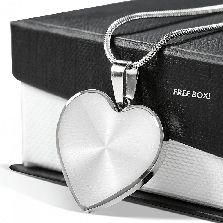 Custom Image Family and Your Love Heart Pendant Necklace - Heart Luxury Necklace (Silver)