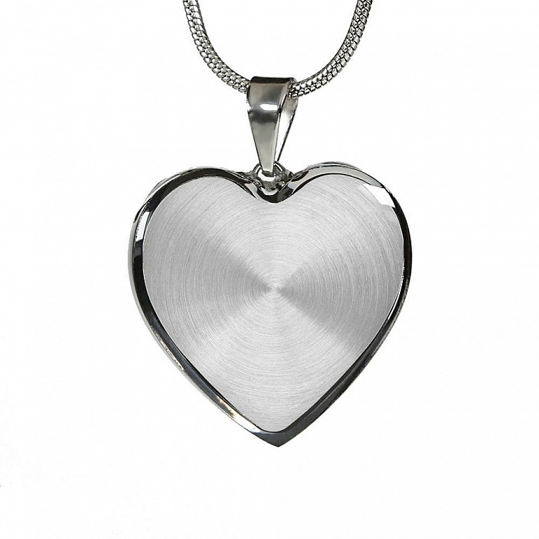 Custom Image Family and Your Love Heart Pendant Necklace - Heart Luxury Necklace (Silver)