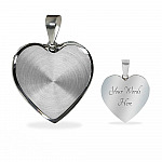 Custom Image Family and Your Love Heart Pendant Necklace - Heart Luxury Necklace (Silver)