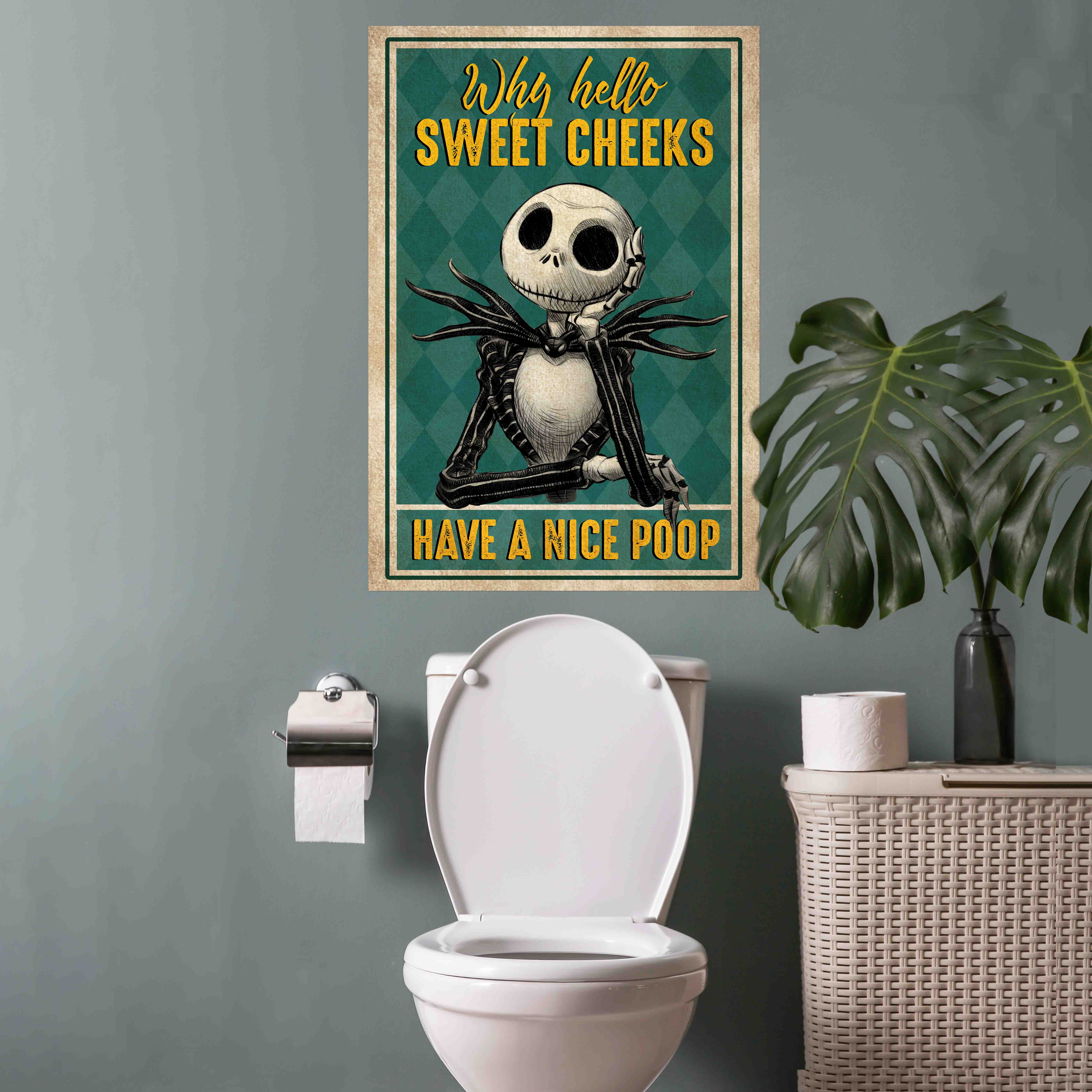 3VT. Have Nice Poop Skellington canvas mockup