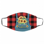 Just a Girl Who Loves Sunflowers - Sunflowers in Jumpsuit Pockets, White, Cloth Face Cover – Medium/Large