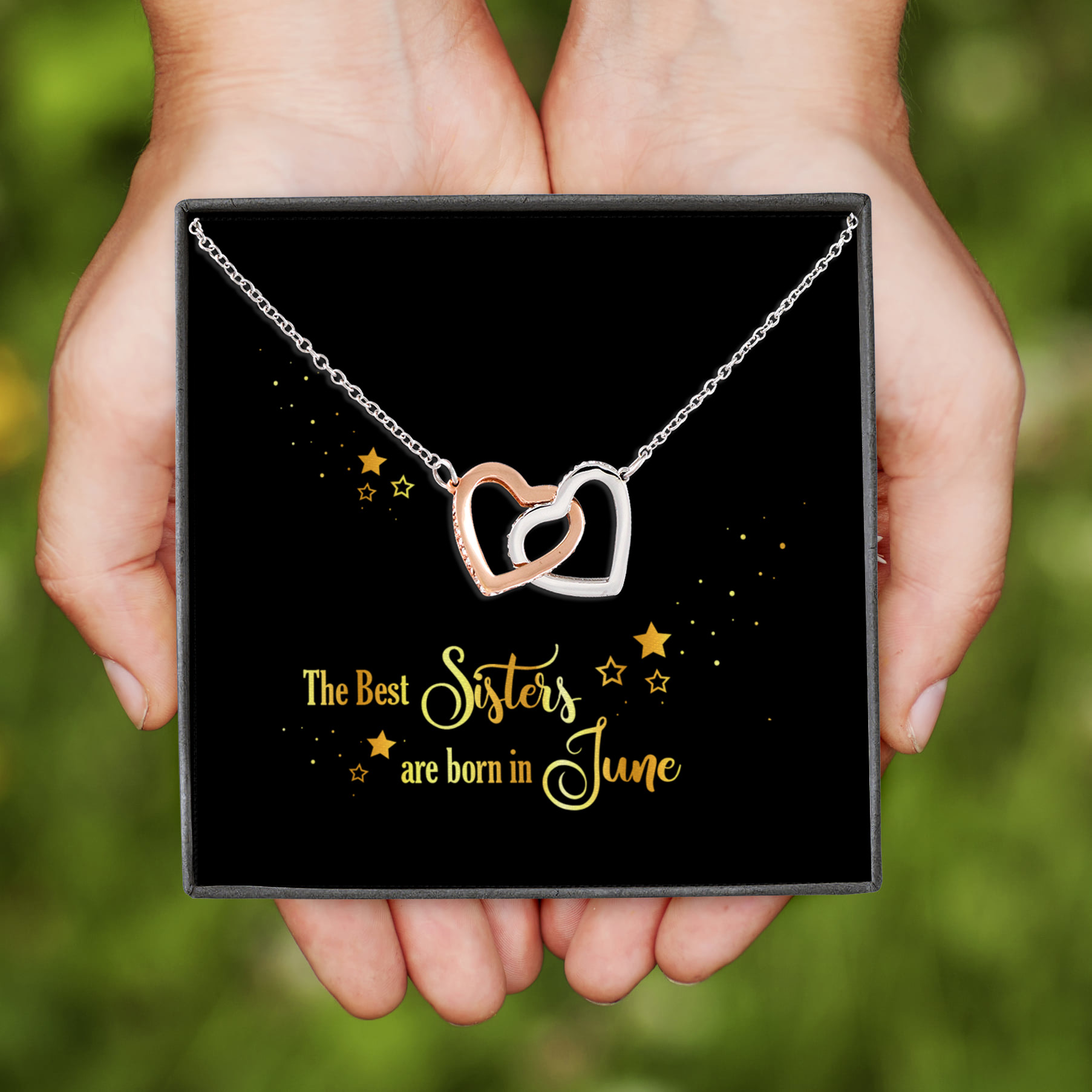 8Th. Best Sister 6 Interlocking Hearts Necklace