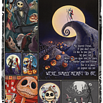 We're Simply Meant To Be Nightmare Fleece Blanket - Sherpa Blanket - Woven Blanket - Jack And Sally Blanket, White, Cozy Plush Fleece Blanket - 30x40