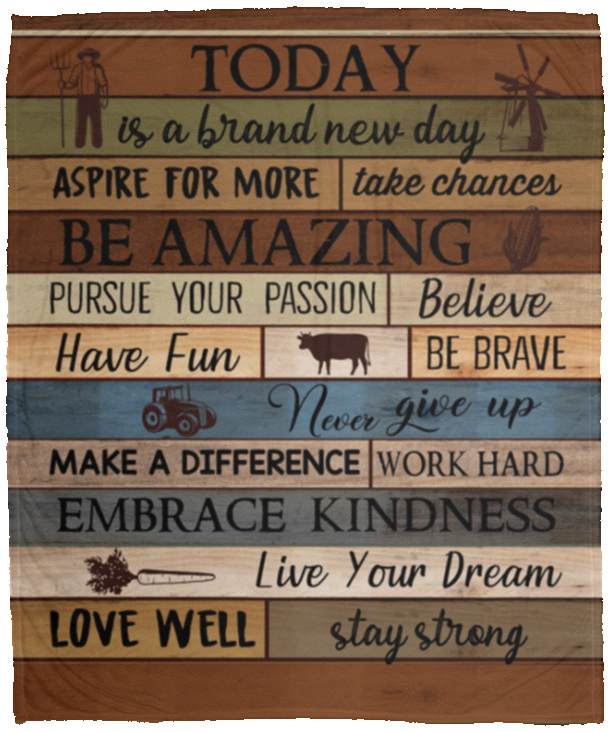 Today Is A Brand New Day Fleece Blanket - Premium Sherpa Blanket – Woven Blanket, White, Cozy Plush Fleece Blanket - 50x60