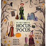 It’s Just A Bunch Of Ho-Cus Pocus Fleece Blanket - Sherpa Blanket - Woven Blanket - Sanderson Sisters Blanket, White, Cozy Plush Fleece Blanket - 30x40