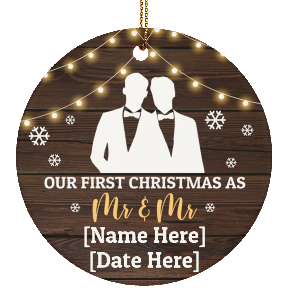 Personalized Gay Couple Wedding Our First Christmas As Mr and Mr Circle Ornament - Gay Couple 1st Holiday Gift, White, Circle Ornament Personalized Gay Couple Wedding Our First Christmas As Mr and Mr Circle Ornament - Gay Couple 1st Holiday Gift, White, Circle Ornament