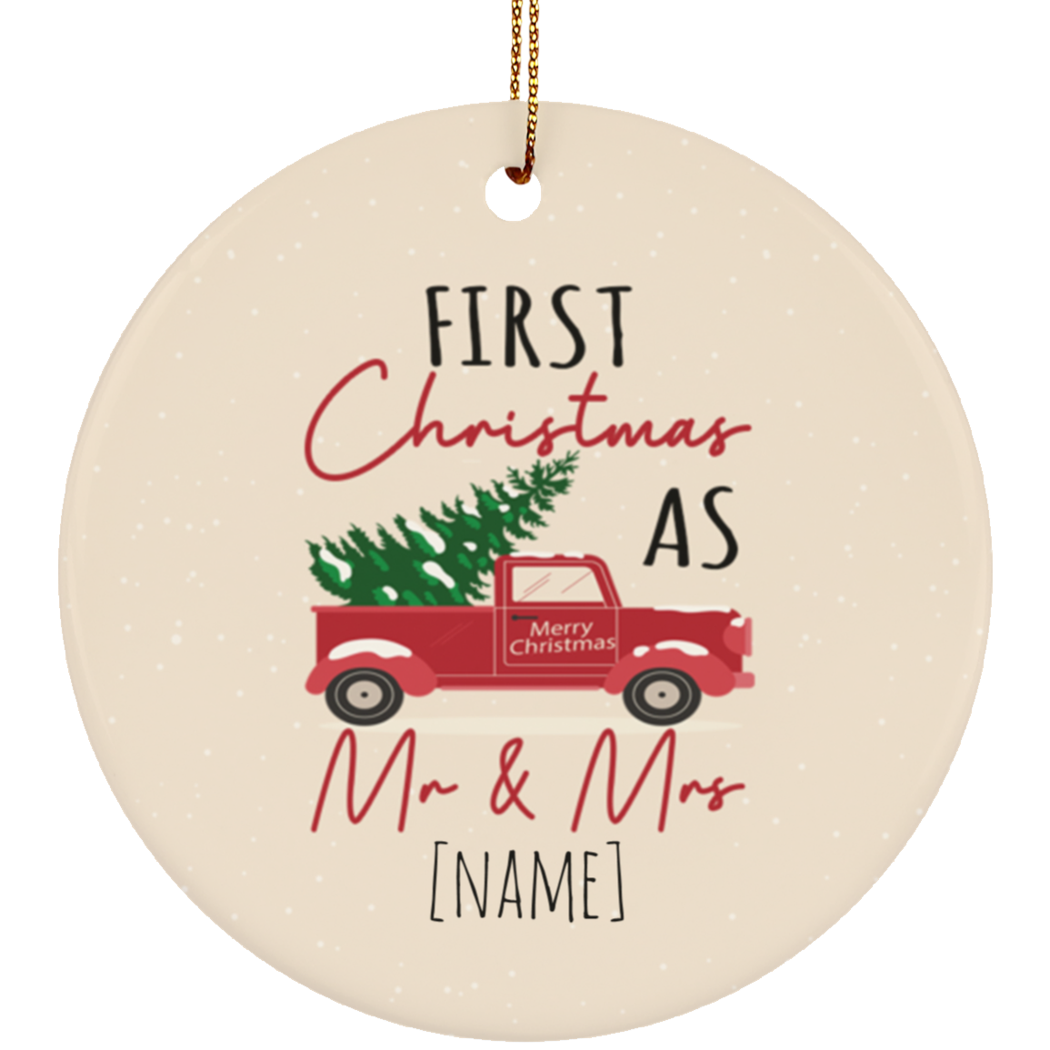 Personalized First Christmas As Mr And Mrs 2020 Decorative Christmas Flat Circle Porcelain Ceramic Ornament, White, Circle Ornament Personalized First Christmas As Mr And Mrs 2020 Decorative Christmas Flat Circle Porcelain Ceramic Ornament, White, Circle Ornament