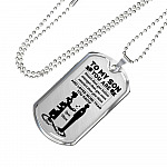 Mom To My Son You Are Braver Than You Believe Stronger Than You Seem Dog Tag Pendant Necklace - Dog Tag (Silver)