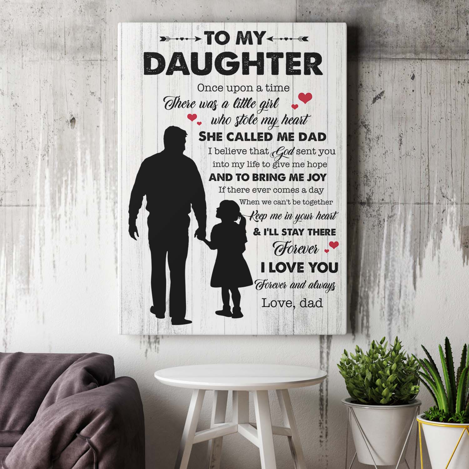 2VT. To My Daughter Once Upon A Time canvas mockup