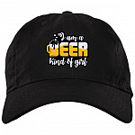 Hat Template (Official)I Am A Beer Kind Of Girl - Just A Girl Who Loves Beer Twill Cap - High-Profile Snapback Hat - Trucker Hat, Black, Brushed Twill Dad Cap