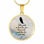 Take Pride In How Far You Have Come And How Far You Can Go Circle Pendant Necklace - Circle Luxury Necklace (Gold Plated)