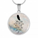 Take Pride In How Far You Have Come And How Far You Can Go Circle Pendant Necklace - Circle Luxury Necklace (Silver)