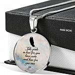 Take Pride In How Far You Have Come And How Far You Can Go Circle Pendant Necklace - Circle Luxury Necklace (Silver)