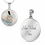 Take Pride In How Far You Have Come And How Far You Can Go Circle Pendant Necklace - Circle Luxury Necklace (Silver)