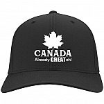 Canada Already Great Eh Twill Cap - High-Profile Snapback Hat, Black, Twill Cap