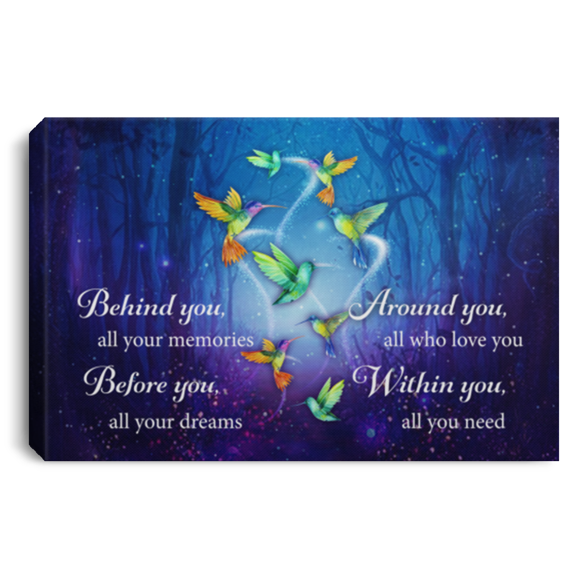 Behind You All Your Memories Before You Your Dreams Memorial Hummingbird Saying Framed Canvas Unframed Poster, White, 0.75'' Framed Canvas Behind You All Your Memories Before You Your Dreams Memorial Hummingbird Saying Framed Canvas Unframed Poster, White, 0.75'' Framed Canvas