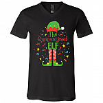 The Quarantined ELF 2020 Christmas Quarantine T-shirt - V-neck - Christmas Movie Matching Family Gift Shirt, Black, V-Neck T-Shirt