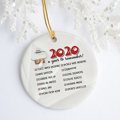 Alternative view of Christmas 2020 Highlights A Year To Remember Quarantine Pandemic Christmas 2020 Circle Ornament Keepsake
