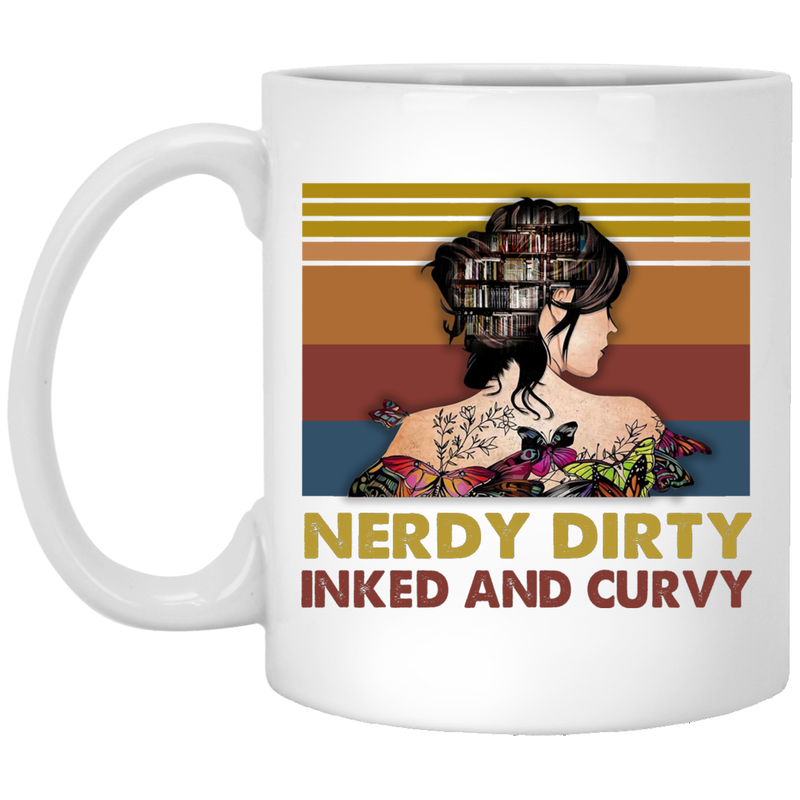 Nerdy Dirty Inked And Curvy Ceramic Coffee Mug - Water Bottle - Beer Stein Mug - Gift For Book Lovers, White, 11 oz. White Mug Nerdy Dirty Inked And Curvy Ceramic Coffee Mug - Water Bottle - Beer Stein Mug - Gift For Book Lovers, White, 11 oz. White Mug